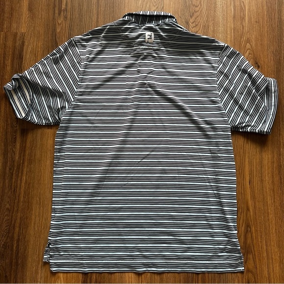 Footjoy Golf Polo Shirt Mens Size Large Polyester Spandex Performance Stripes - Picture 8 of 9